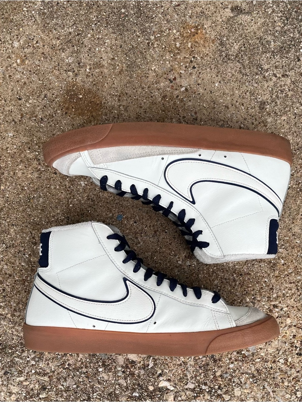 Nike Blazer Mid sneakers in off-white and navy Men’s Size 11.5